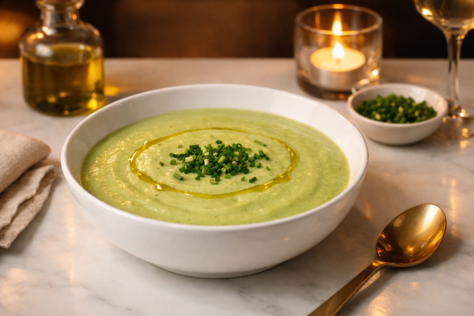 Crema de calabacín e puerro, jantar saudavel de Refeicoes Healthy