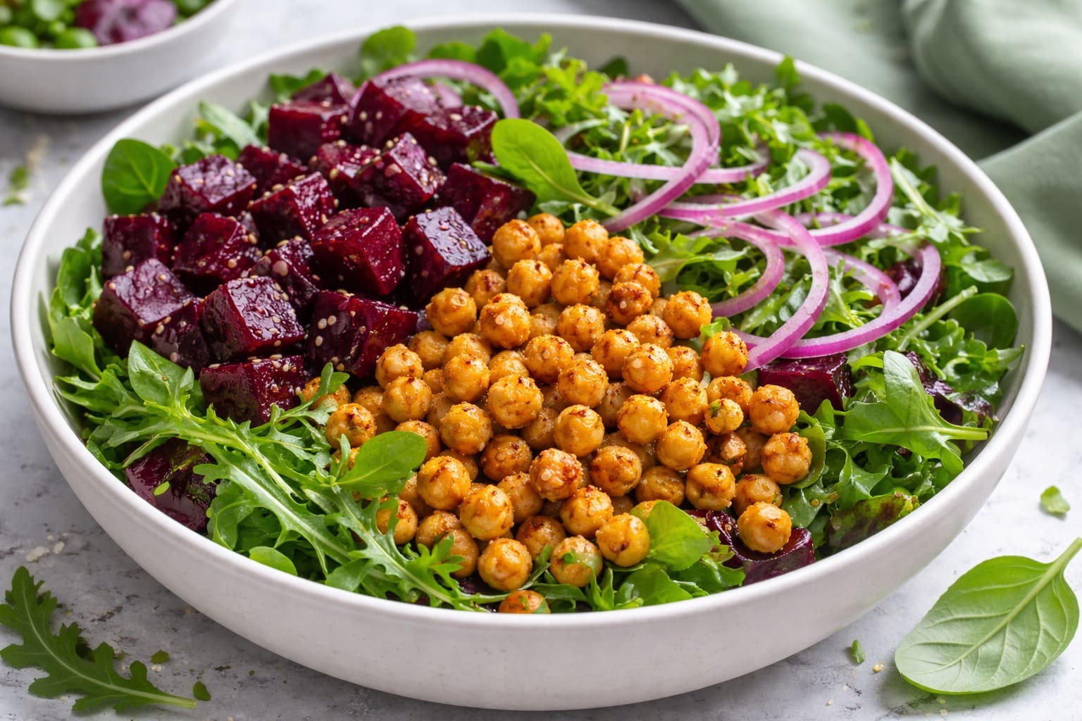 Ensalada tibia von garbanzos und remolacha, mittagessen gesund von Mahlzeiten Healthy
