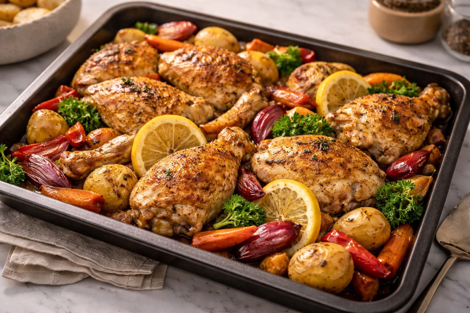 Pollo al horno mit limón und romero, abendessen gesund von Mahlzeiten Healthy