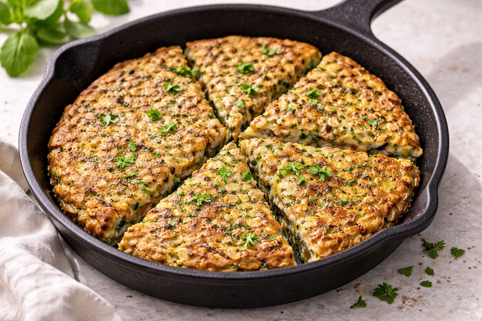 Tortilla di avena e calabacín, colazione salutare di Pasti Healthy