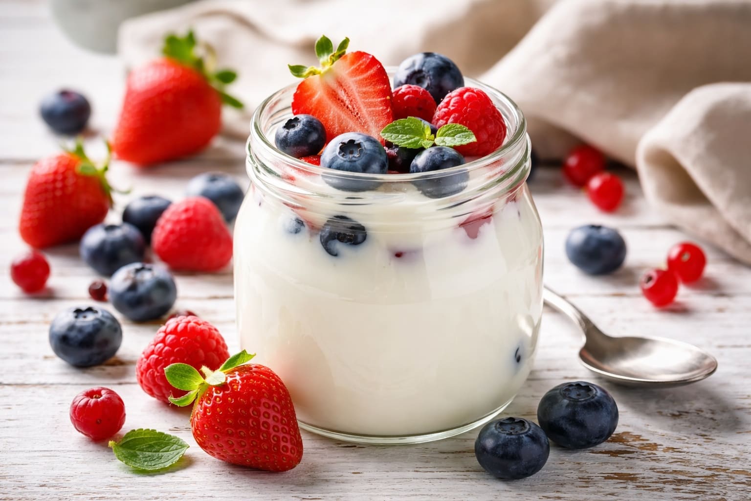 Yogur mit frutos sanft, snack gesund von Mahlzeiten Healthy
